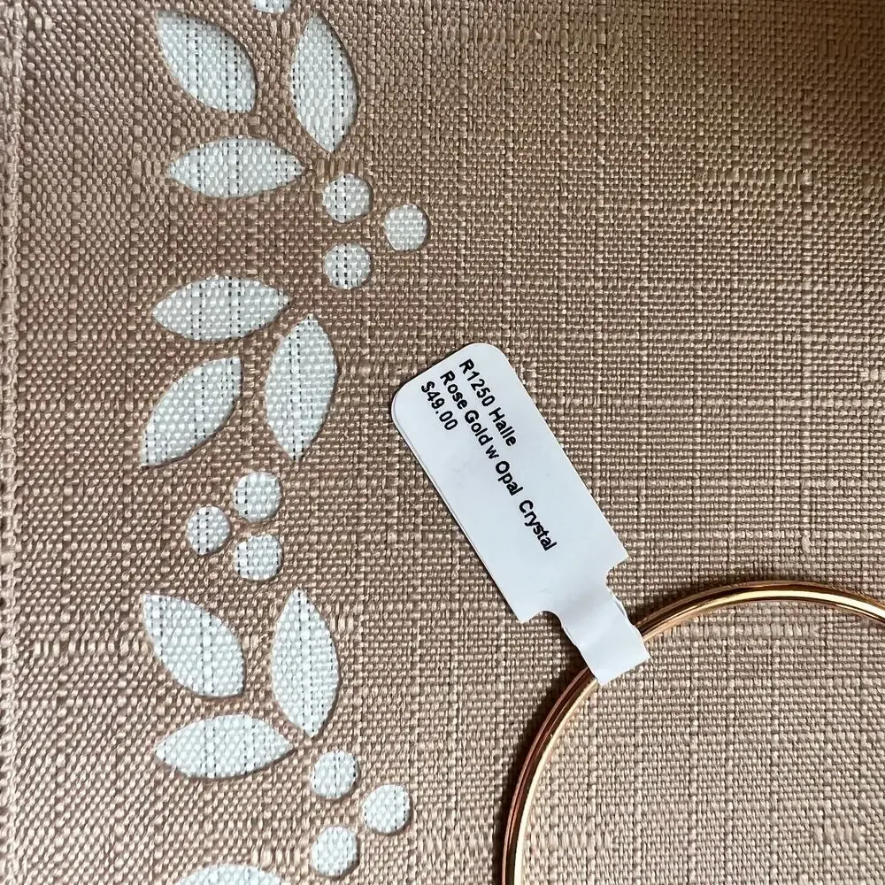 NWT Real Simple Style Halle Rose Gold w/ Opal Crystal Twist Bangle Bracelet
